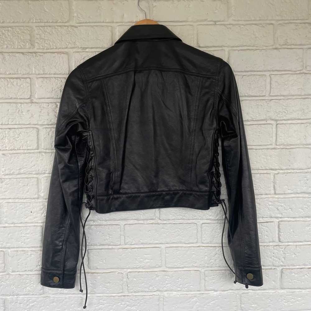 Ralph Lauren lambskin cropped leather jacket size… - image 4