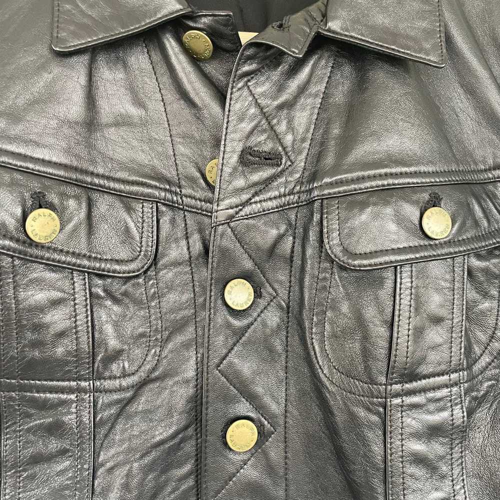 Ralph Lauren lambskin cropped leather jacket size… - image 7