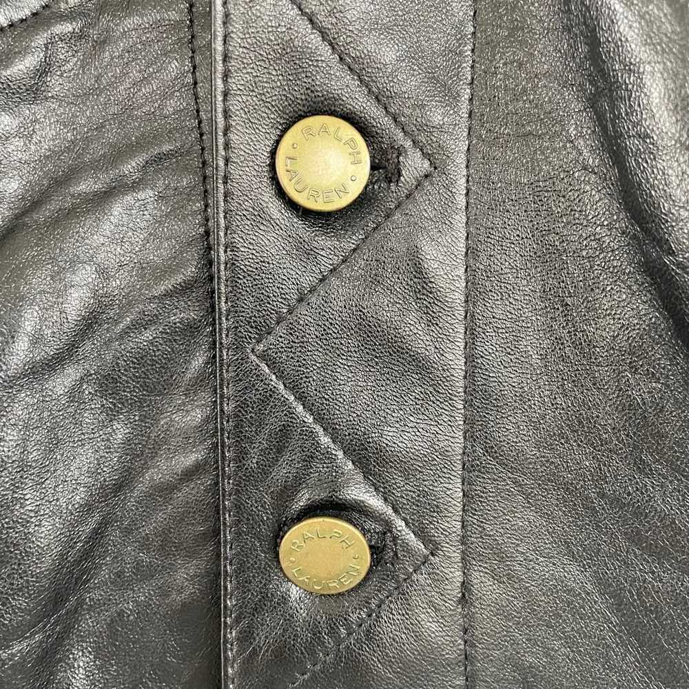 Ralph Lauren lambskin cropped leather jacket size… - image 8