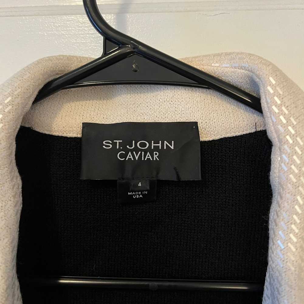 St John Caviar Black Jacket Cream Trim RETAILS $1… - image 4