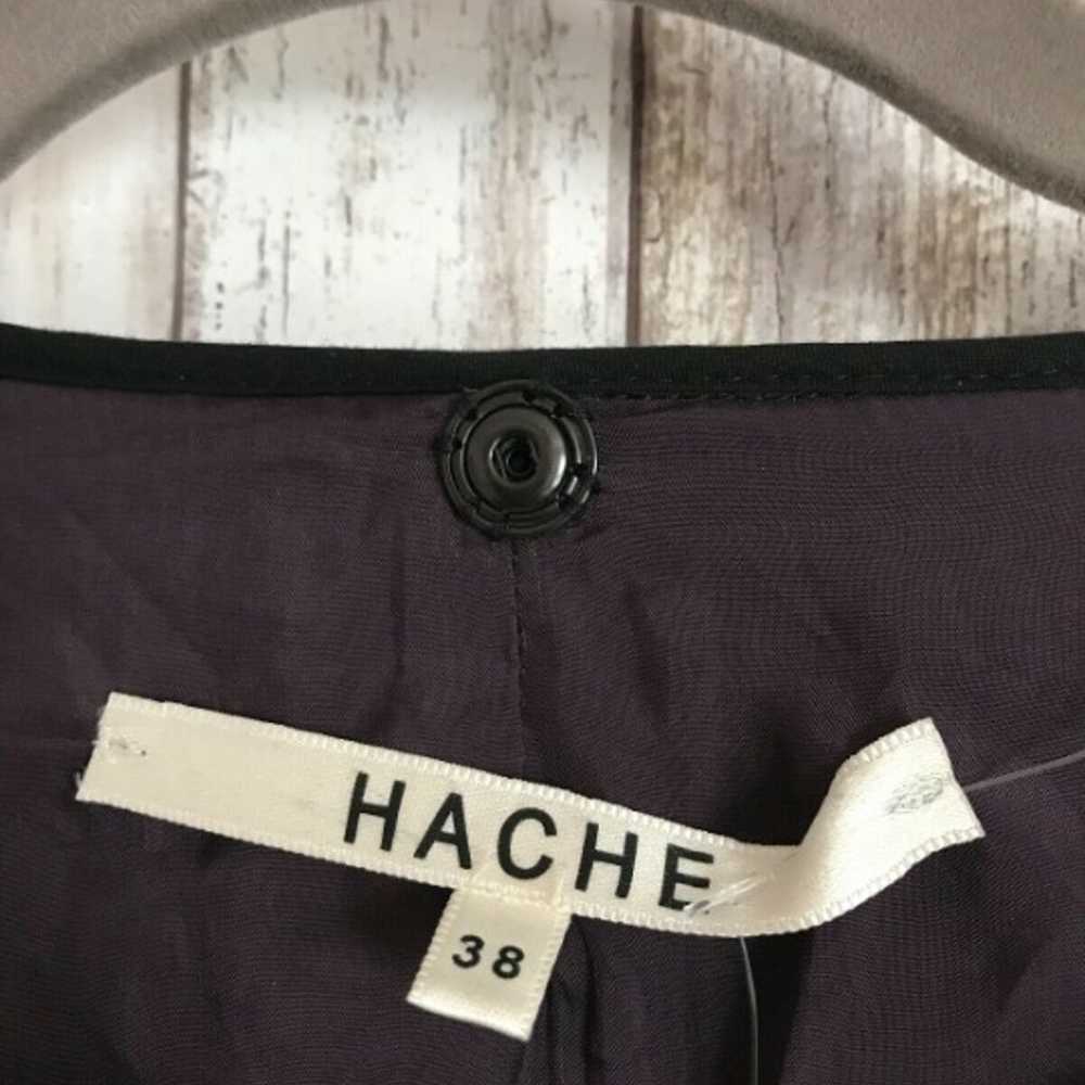 HACHE Black Faux Fur Collar Front Coat S - image 5