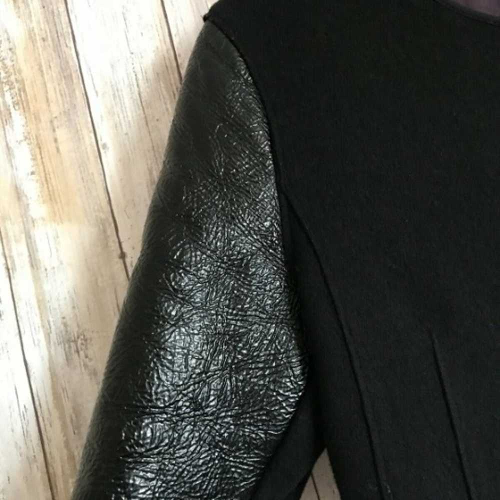 HACHE Black Faux Fur Collar Front Coat S - image 6