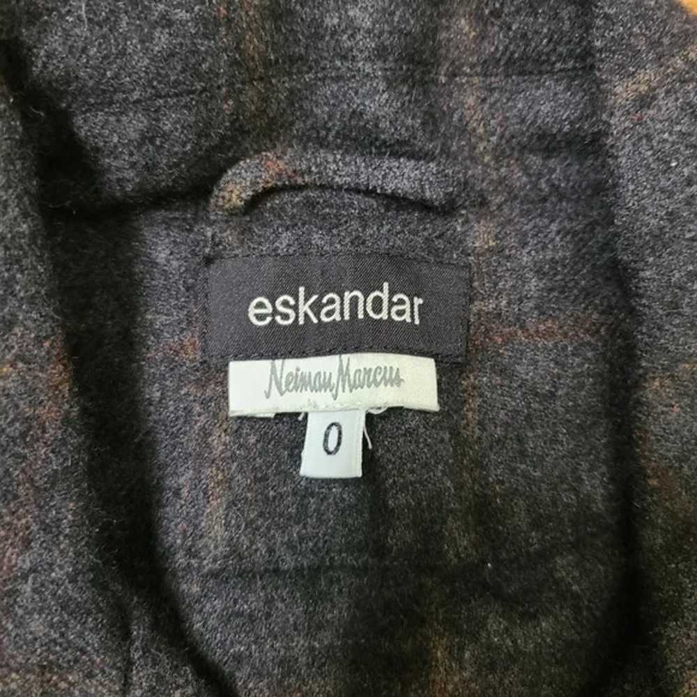 Eskandar Size 6/8 Plaid Cashmere Open Jacket - image 5