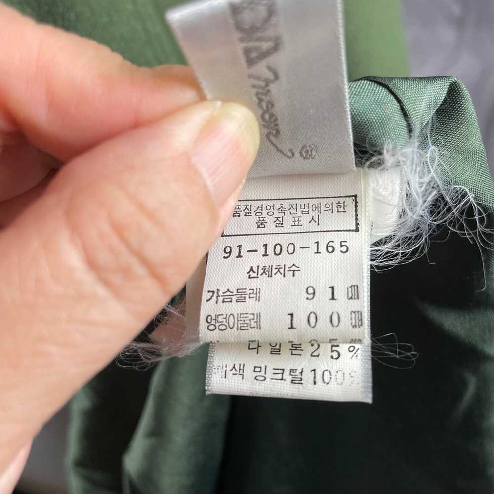 Cashmere/Lambswool Angora Fur Long Coat in Green - image 9