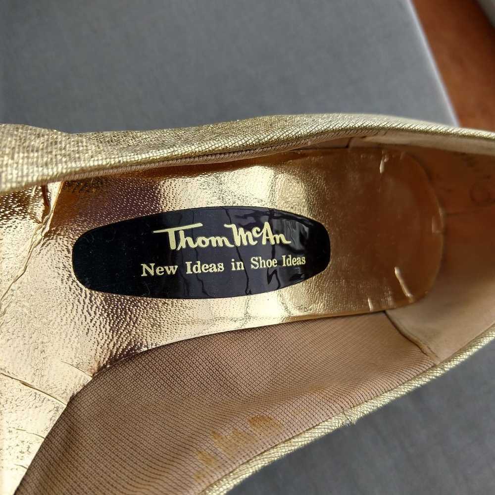 Thom McAn Gold Sparkle Pumps 2.5" heels sz 7.5 B … - image 6