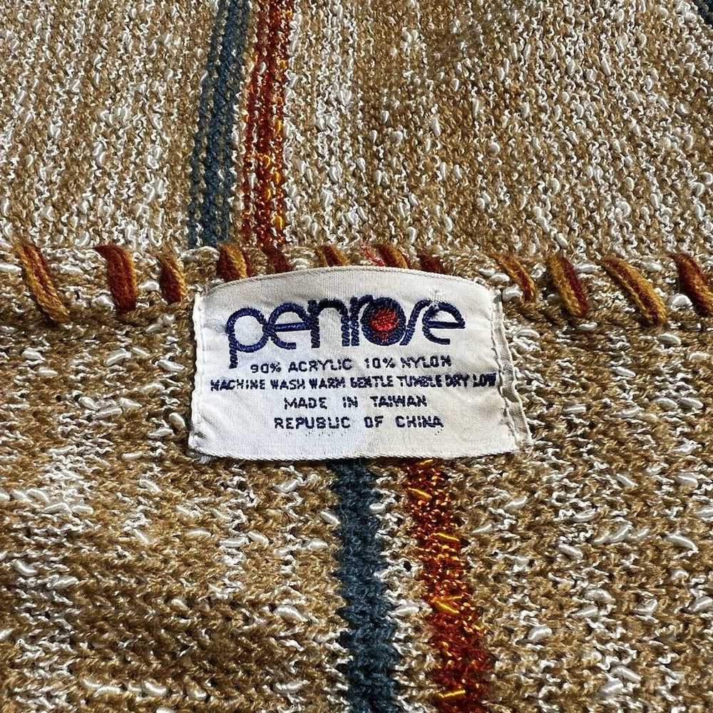Vintage PENROSE Boho Hippie Knit Sweater Top Azte… - image 5