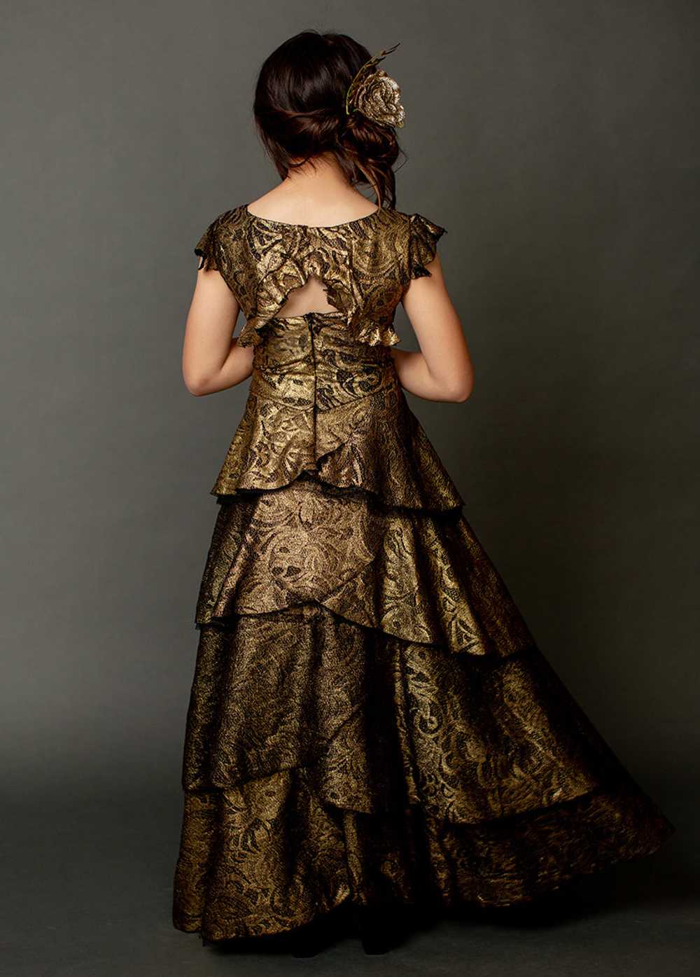 Joyfolie Azalea Dress in Gold Lace - image 2