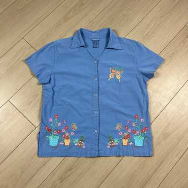 Vintage 90s 00s Cottage Granny Core Button up shi… - image 1