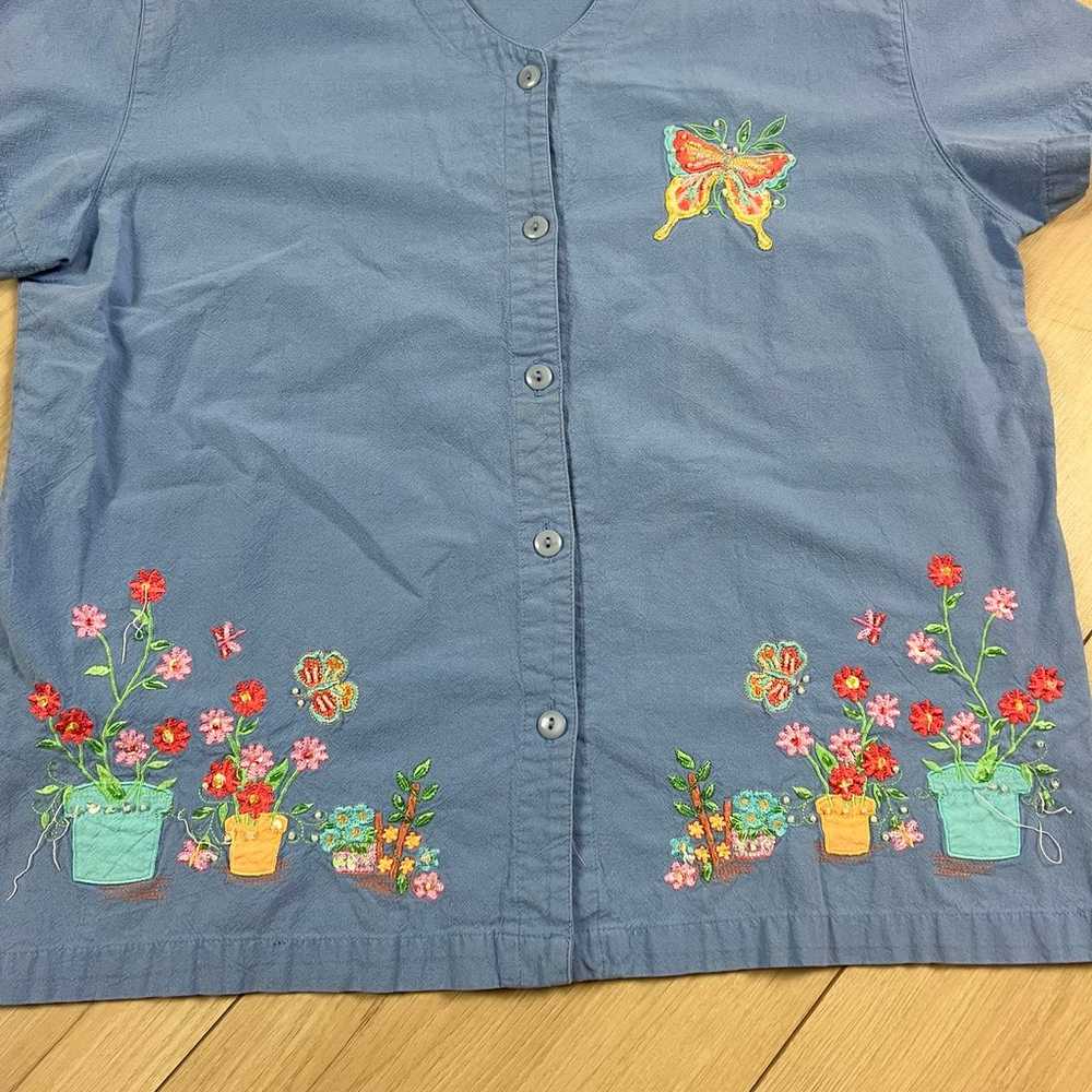 Vintage 90s 00s Cottage Granny Core Button up shi… - image 2