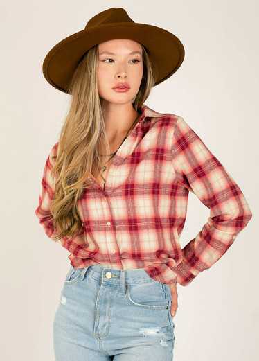 Joyfolie Taylah Top in Mesa Rose Plaid