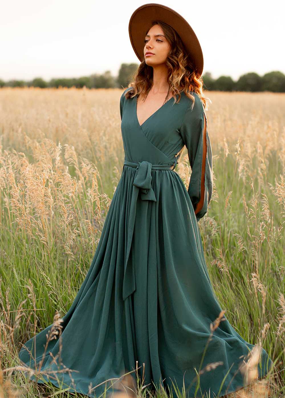 Joyfolie Aniya Dress in Deep Teal - image 3