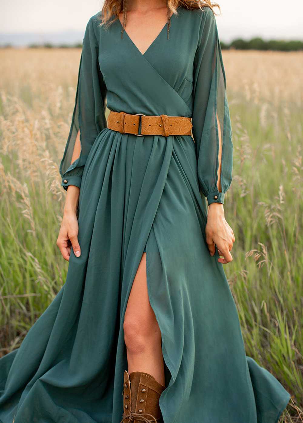 Joyfolie Aniya Dress in Deep Teal - image 7