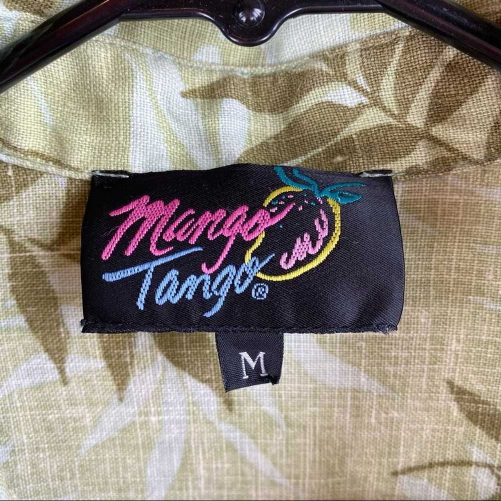 Vintage Mango Tango 100% linen tropical leaf prin… - image 7