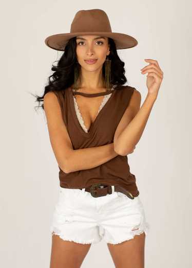 Joyfolie Fenna Top in Brown