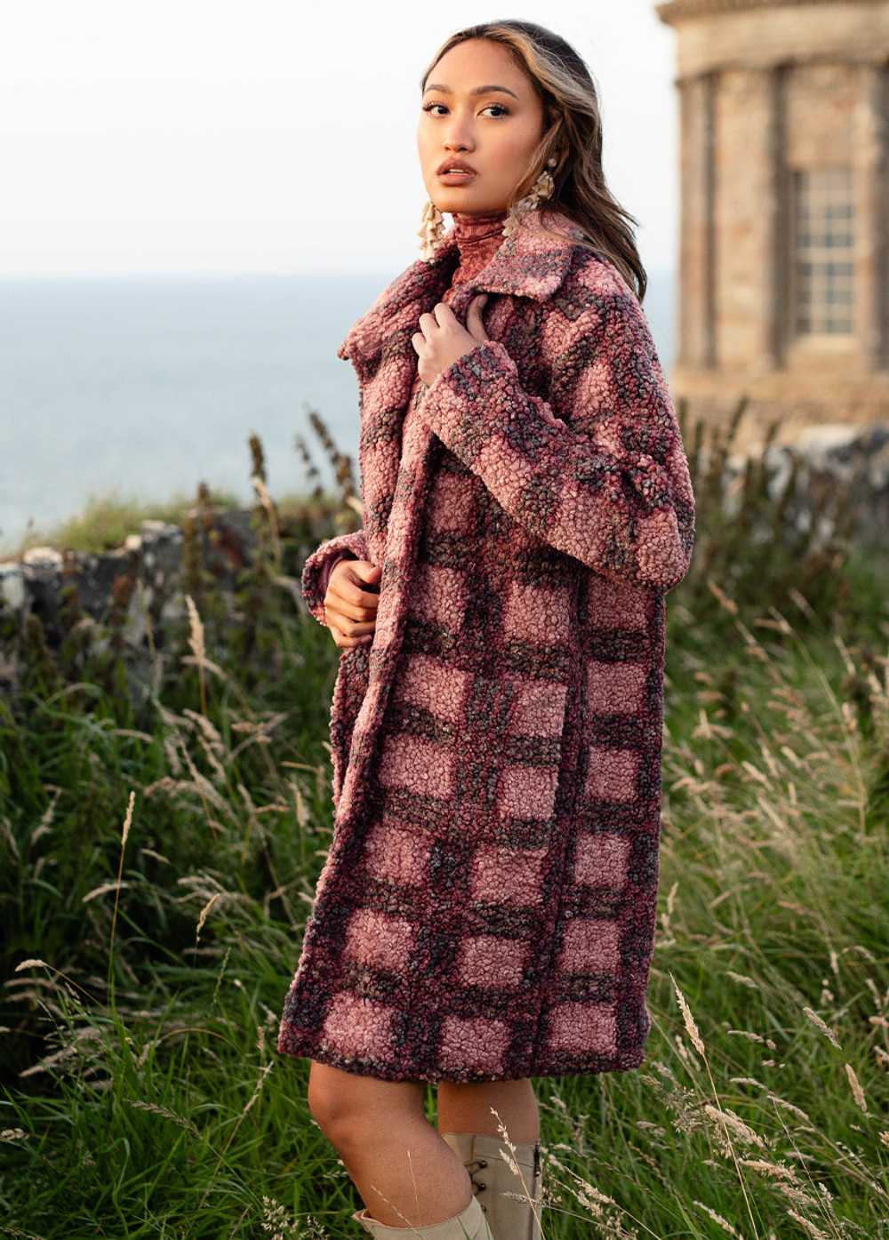 Joyfolie Gertie Coat in Rose Plaid - image 7