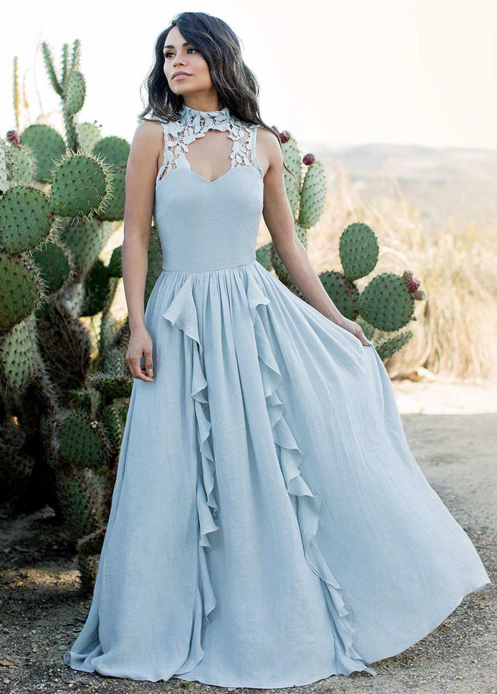 Joyfolie Theodora Dress in Silver Blue - image 1