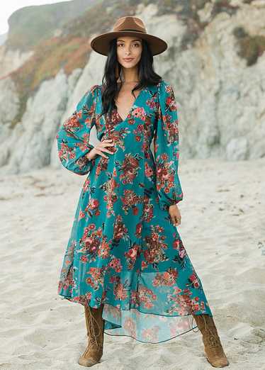 Joyfolie Crystal Dress in Aegean Ikat