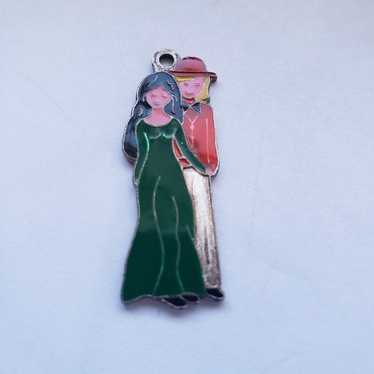 Il Mela Pendant Colorful Enamel Man and Woman on … - image 1