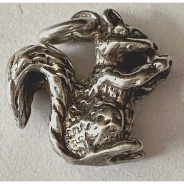 SQUIRREL w ACORN Charm Jewelry Pendant Sterling Si