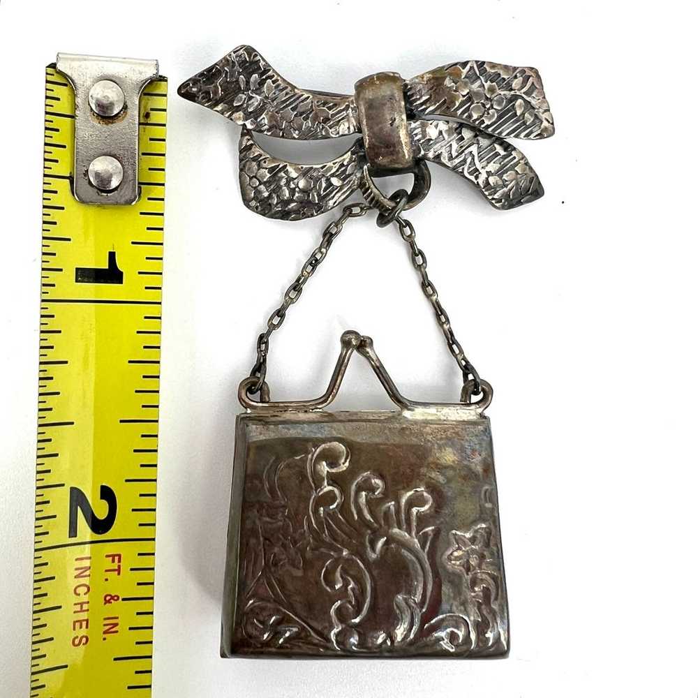 Vintage sterling silver miniature pillbox trinket… - image 11