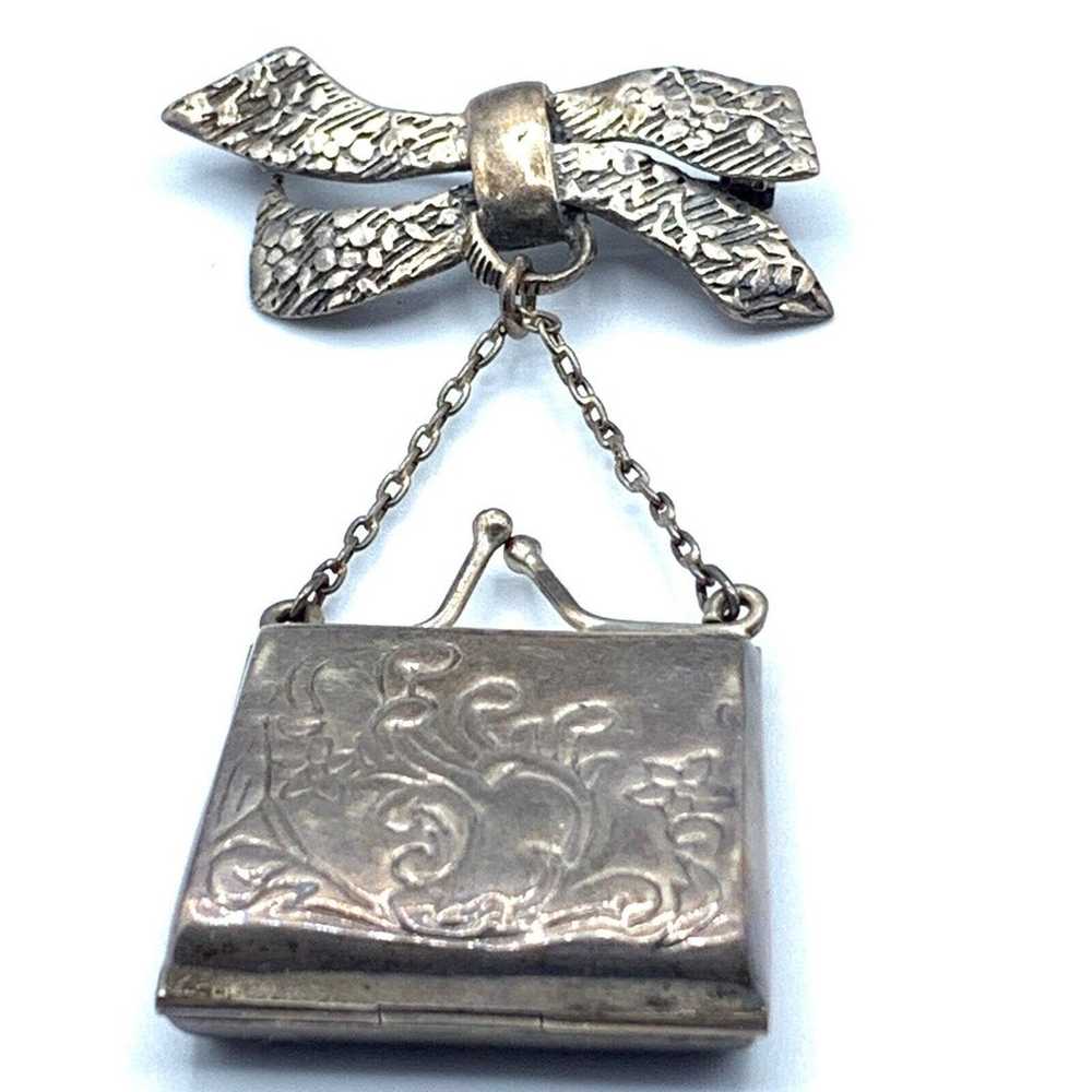 Vintage sterling silver miniature pillbox trinket… - image 1