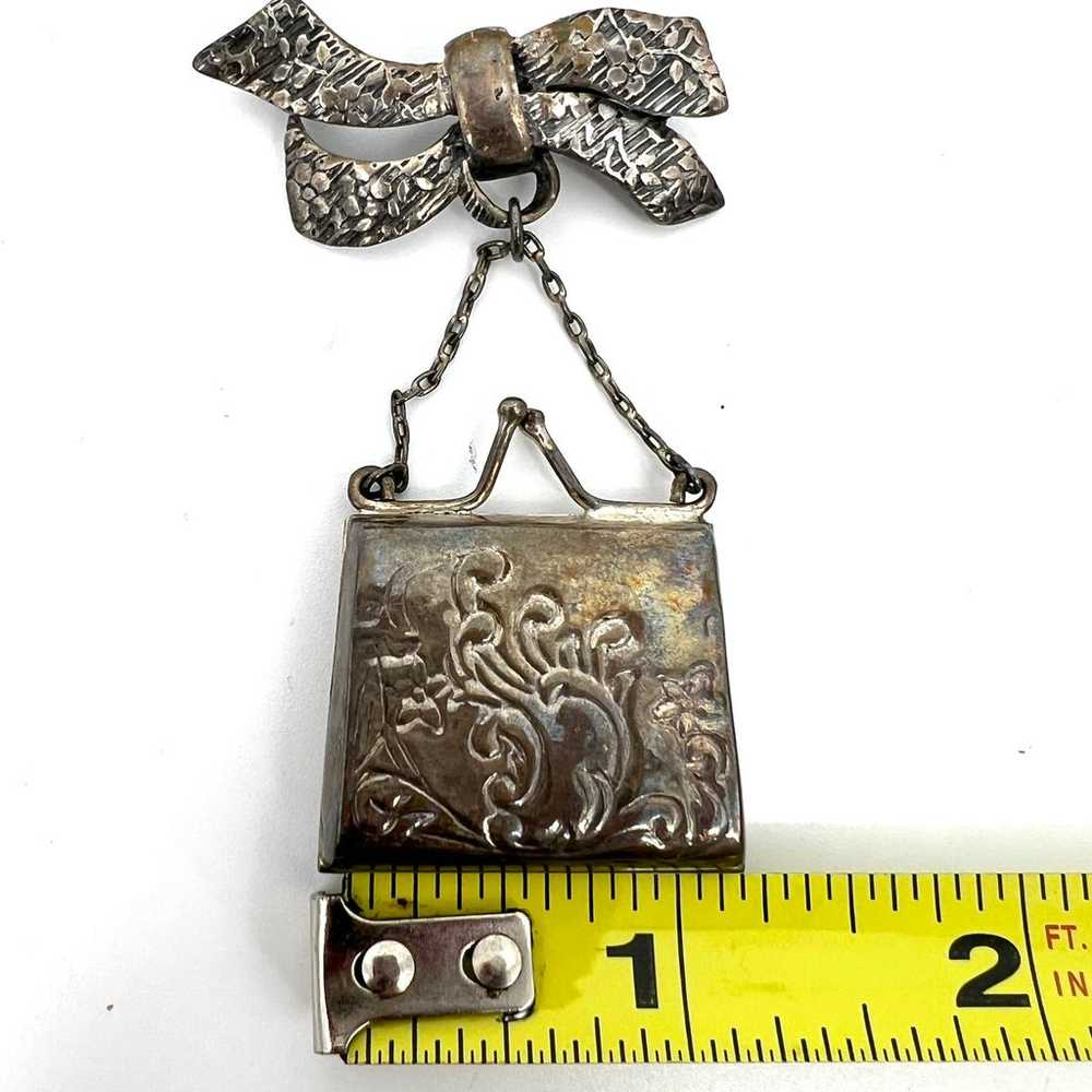 Vintage sterling silver miniature pillbox trinket… - image 9