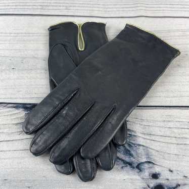 Vintage Black Leather Driving Gloves