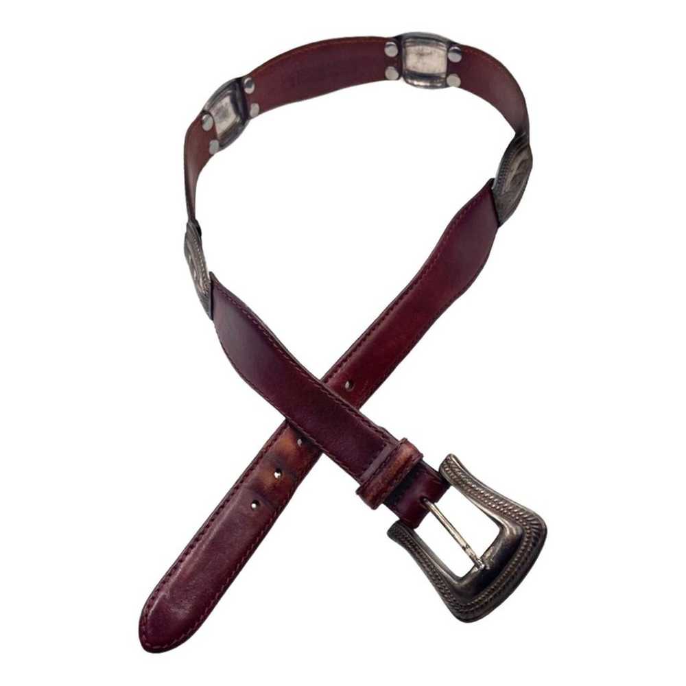 FOSSIL VTG Vintage brown leather belt size MEDIUM… - image 10