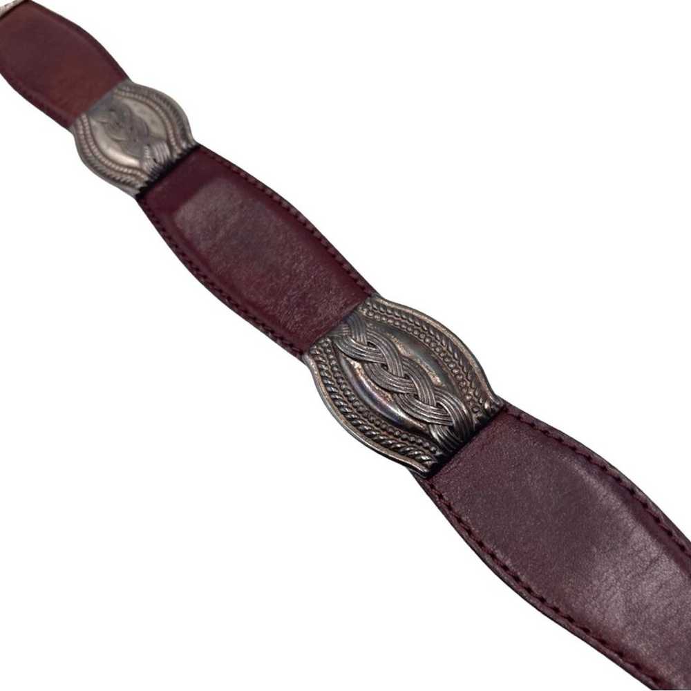 FOSSIL VTG Vintage brown leather belt size MEDIUM… - image 3