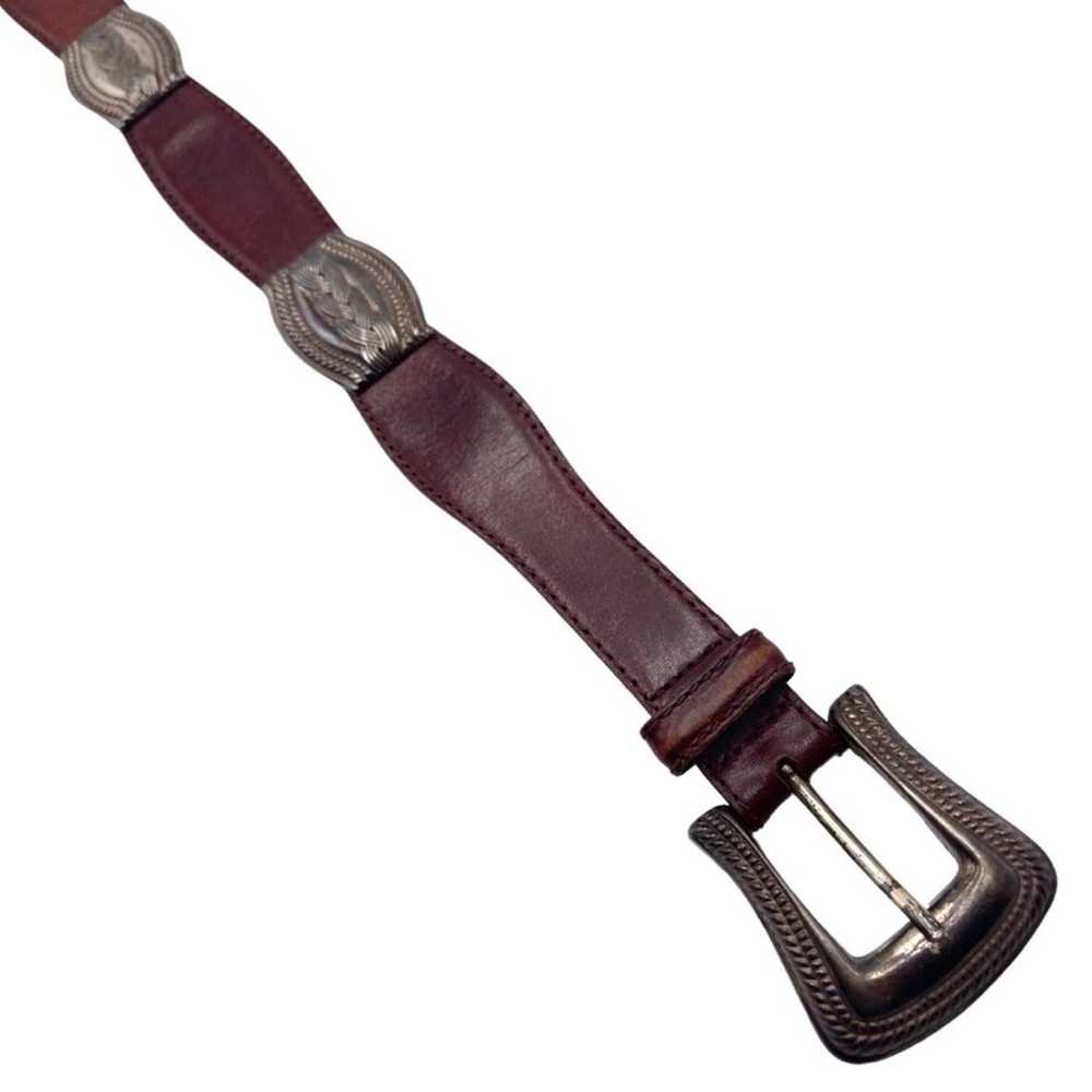 FOSSIL VTG Vintage brown leather belt size MEDIUM… - image 4