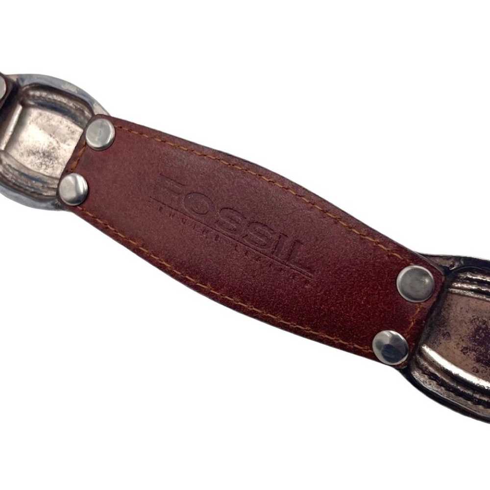 FOSSIL VTG Vintage brown leather belt size MEDIUM… - image 5
