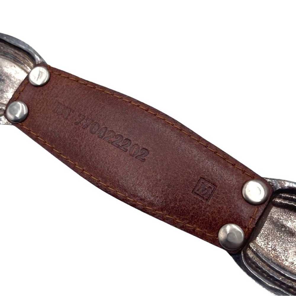 FOSSIL VTG Vintage brown leather belt size MEDIUM… - image 6