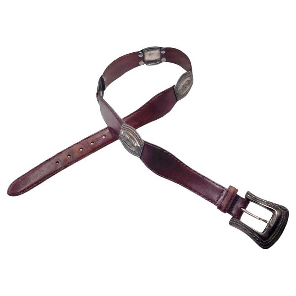 FOSSIL VTG Vintage brown leather belt size MEDIUM… - image 7
