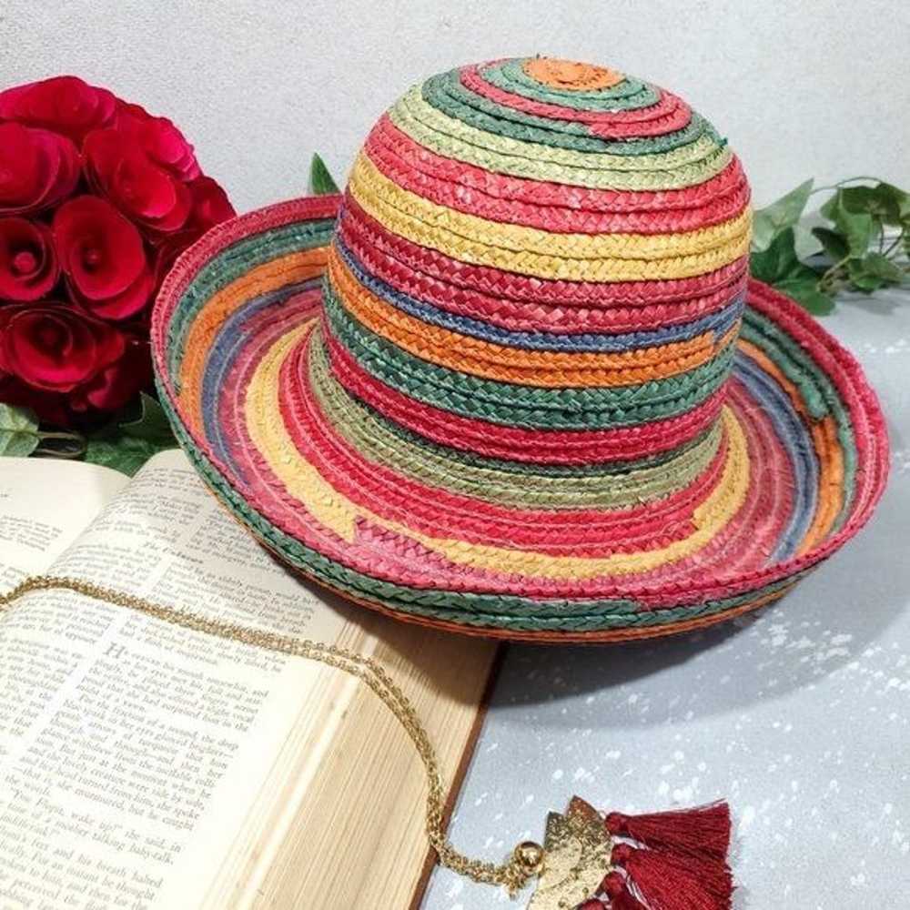 Bowler straw Hat Vintage Edwardian Bowler Hat  Su… - image 2