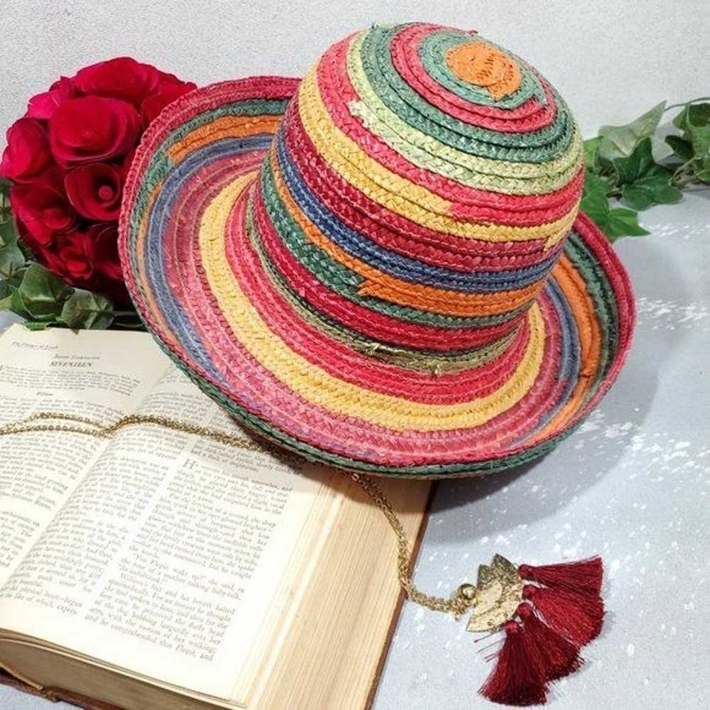 Bowler straw Hat Vintage Edwardian Bowler Hat  Su… - image 3