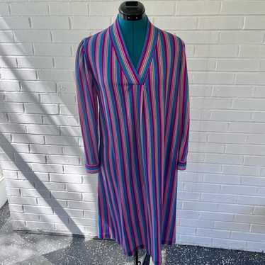 Vintage 70s long sleeved striped shirt dress