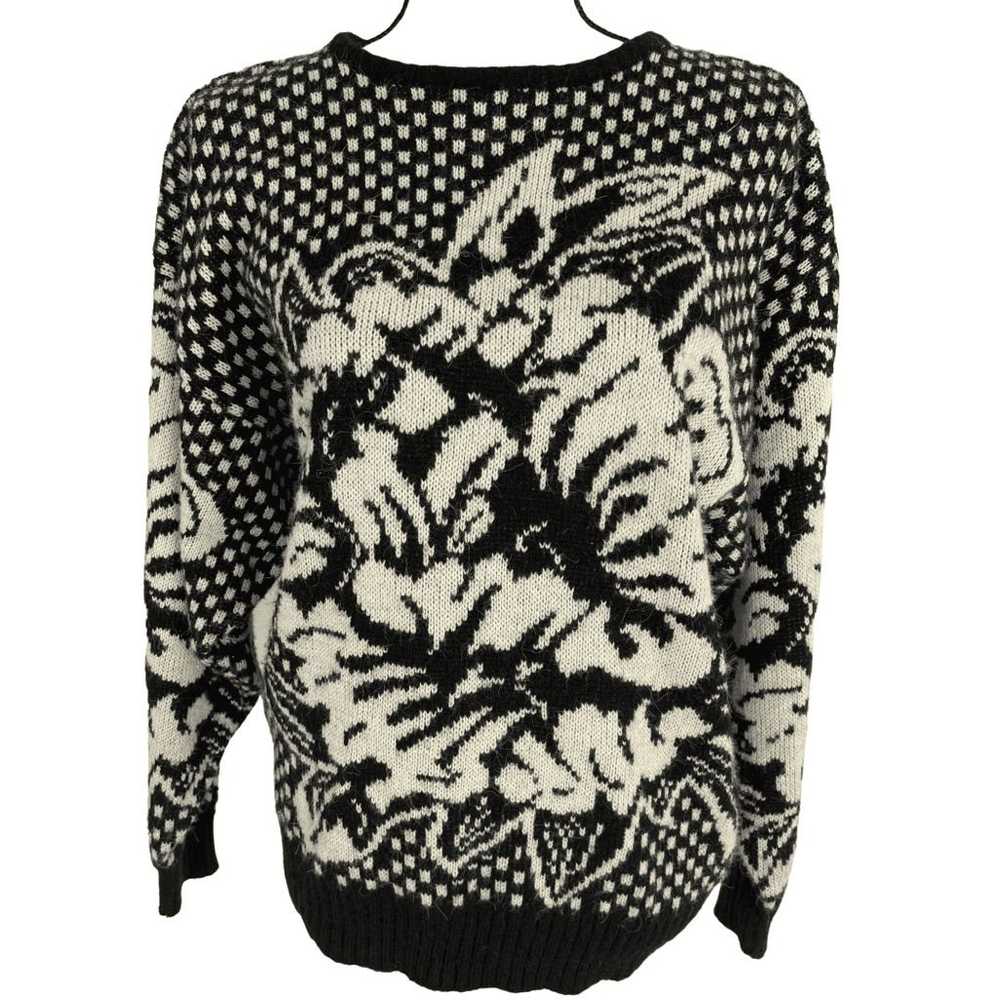 Vintage Nilani Pullover Sweater, Black & White, S… - image 1