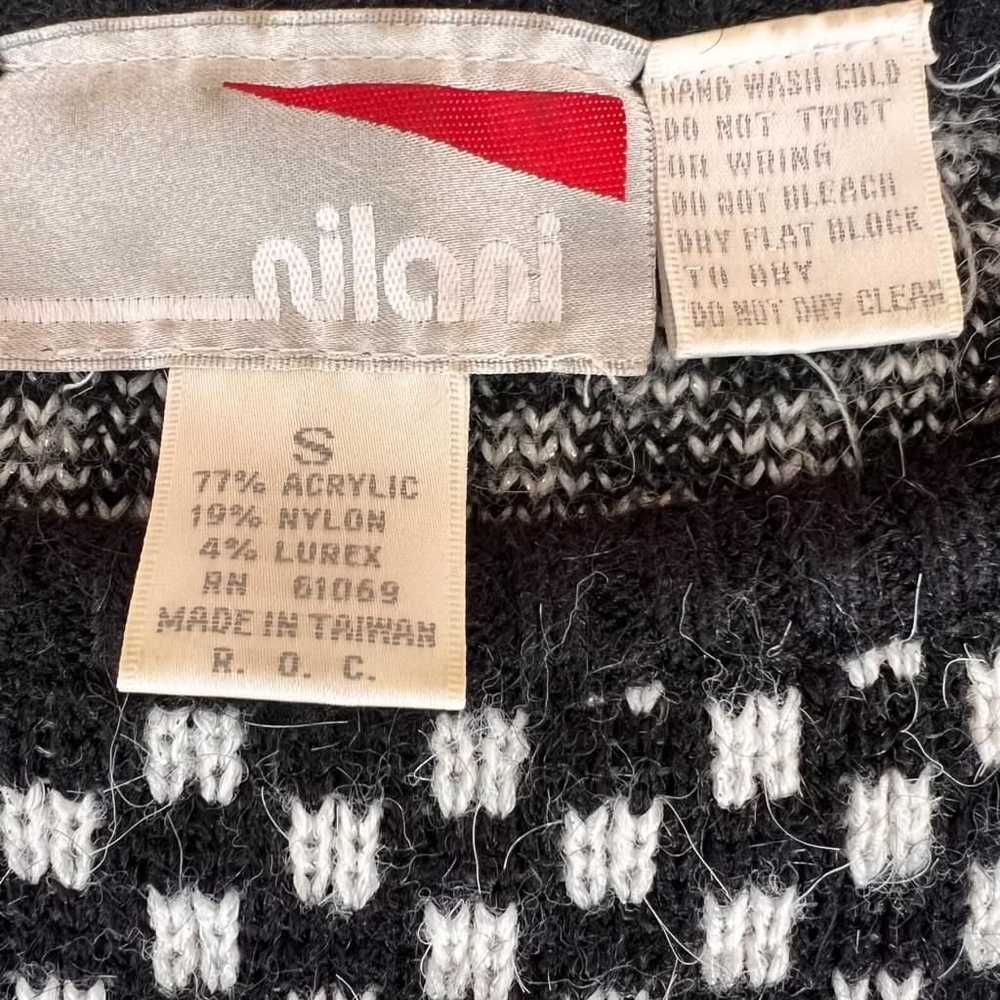 Vintage Nilani Pullover Sweater, Black & White, S… - image 3