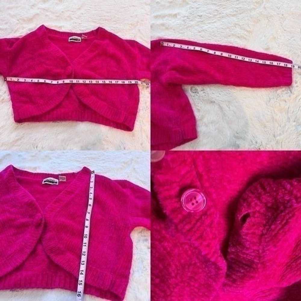Vintage 80’s Chenille Cropped Knit Cardigan Sweat… - image 8