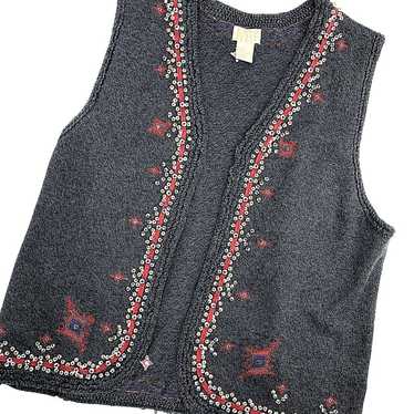 Vintage Sigrid Olsen silk wool blend sweater vest… - image 1