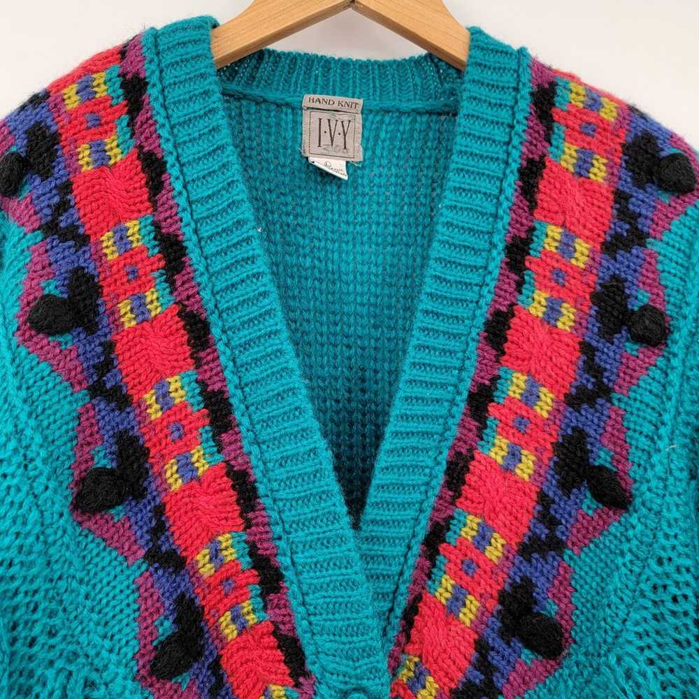 Vintage I.V.Y Women's Hand Knit Cable Knit Retro … - image 3