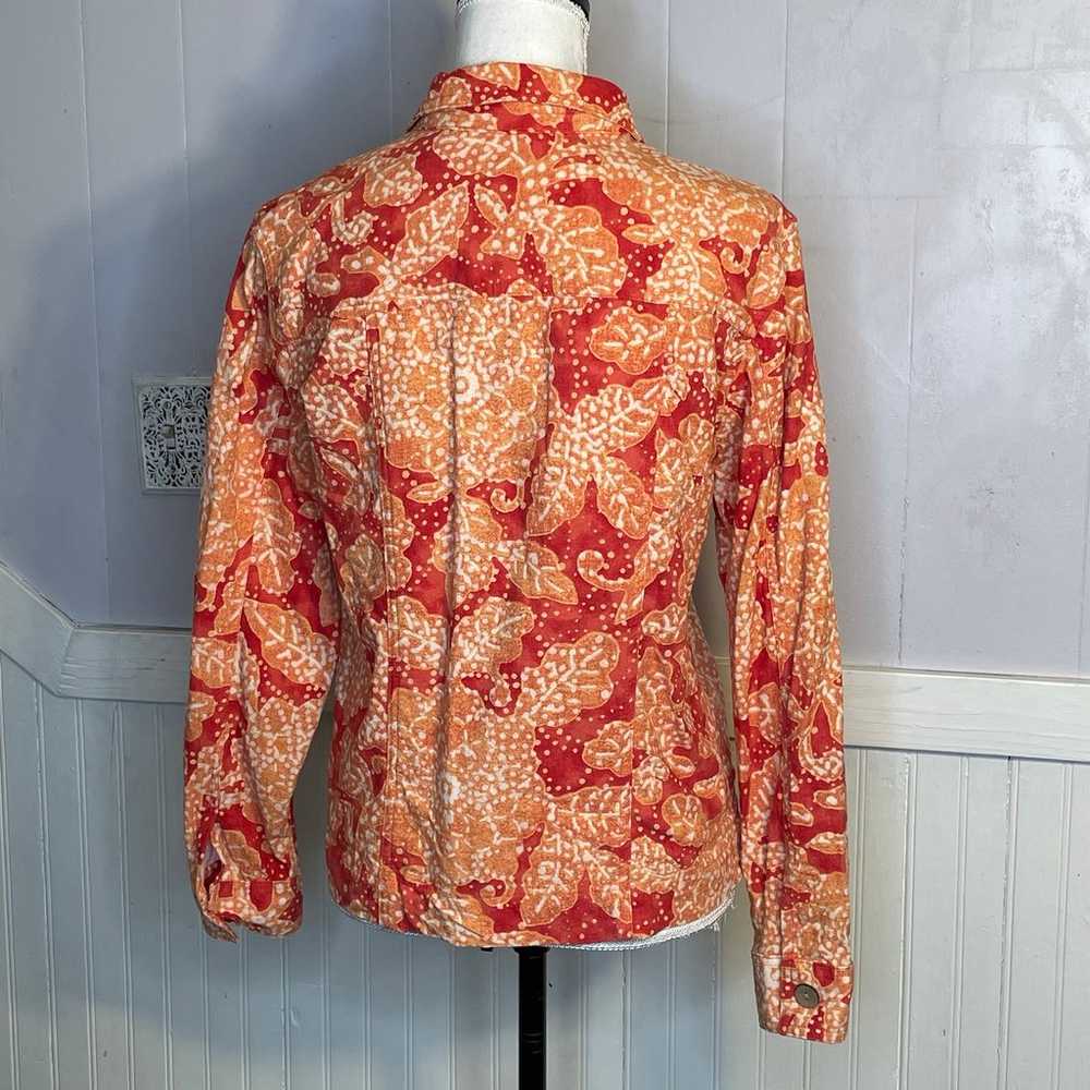 Vintage Coldwater Creek Cotton Batik Orange/Red/W… - image 6