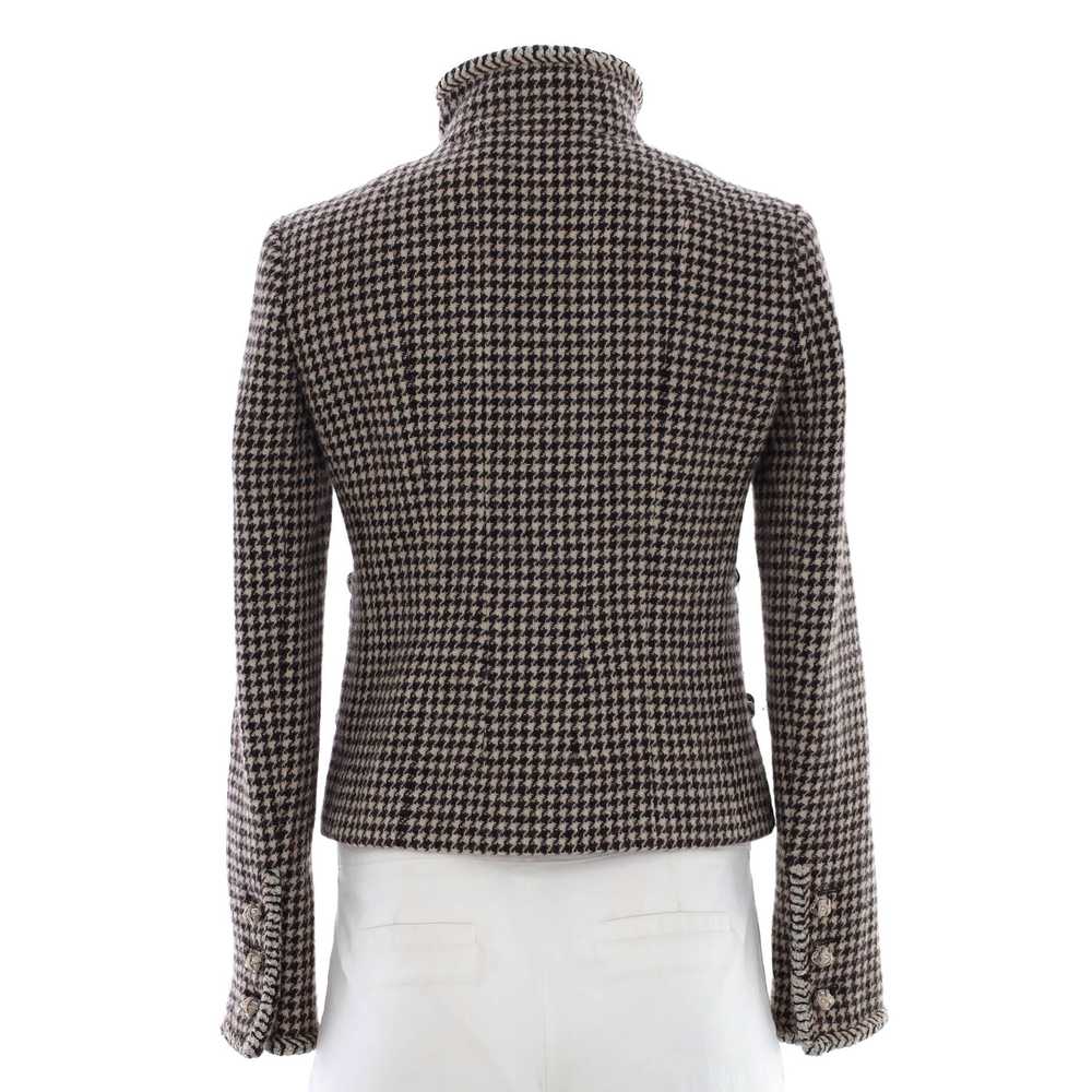 CHANEL Women's Houndstooth Stand Collar Jacket wi… - image 2