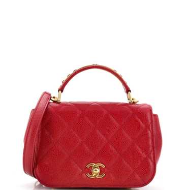 CHANEL Carry Around Flap Bag Quilted Caviar Mini
