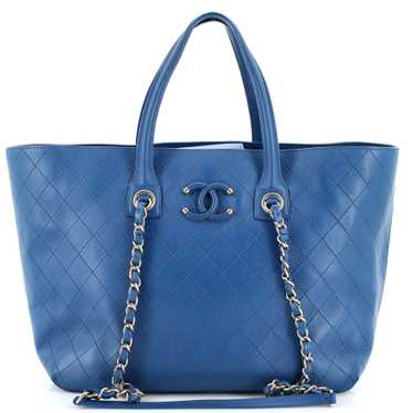 CHANEL Covered CC Shopping Tote Stitched Calfskin 