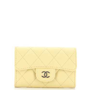 CHANEL Classic Flap Card Case Quilted Caviar