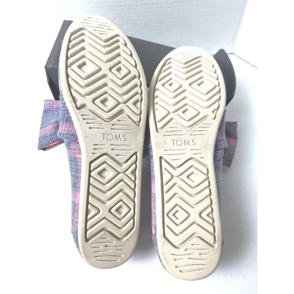 Toms Toms Alpargata Pink and Blue Plaid with Bows… - image 4