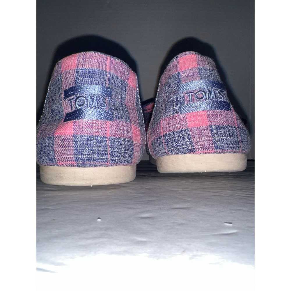 Toms Toms Alpargata Pink and Blue Plaid with Bows… - image 5