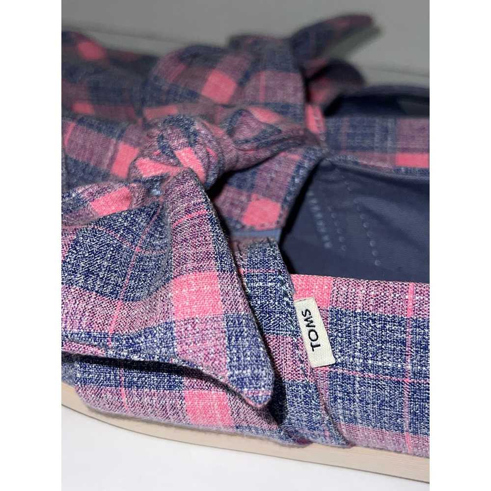 Toms Toms Alpargata Pink and Blue Plaid with Bows… - image 6