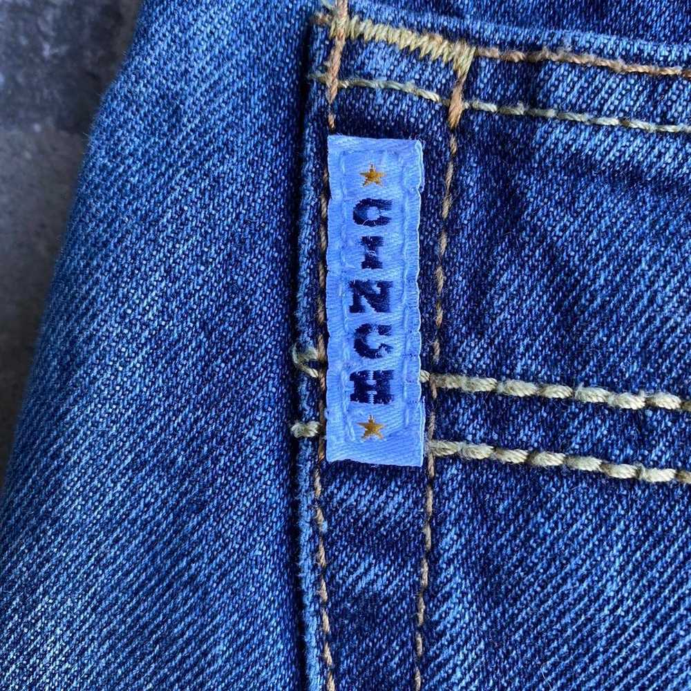 Vintage Cinch Baggy Blue Jeans - image 5